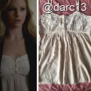 Caroline Forbes Wilster crochet babydoll camisole